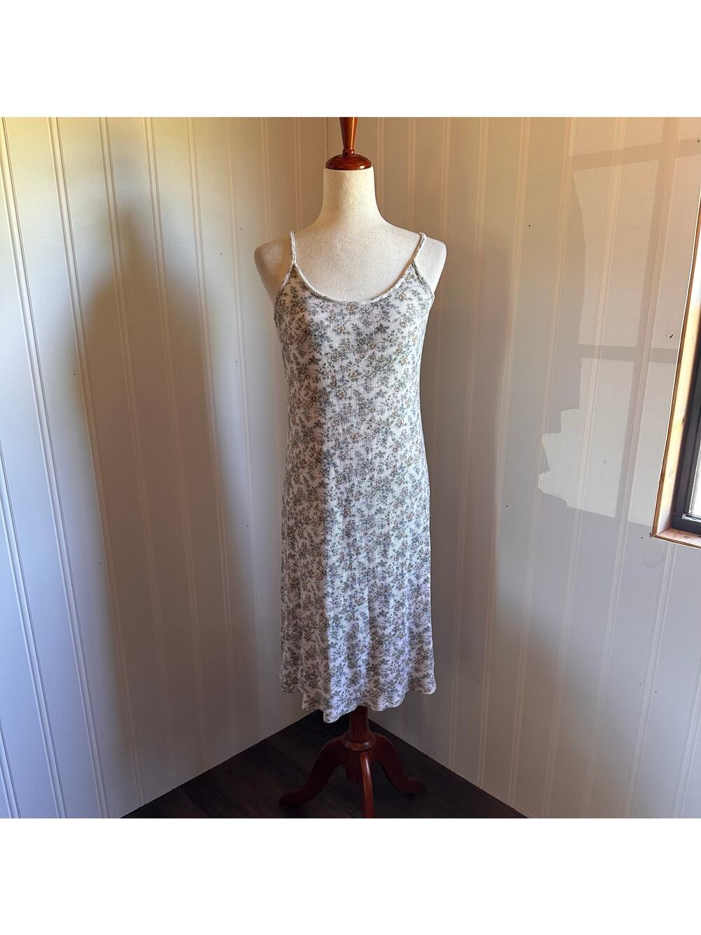 Vintage 90s Cottagecore Floral Midi Dress Juniors 9/10